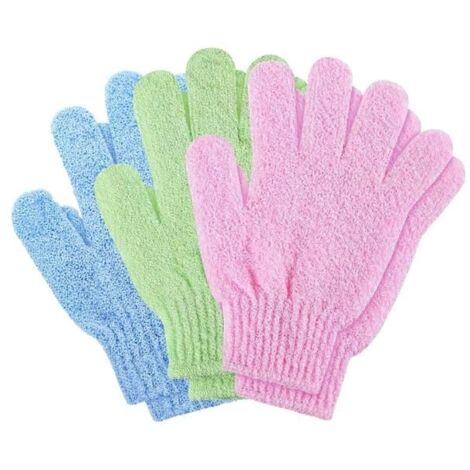 6x Gant Exfoliant Corps, Gant Gommage Corps, Gants Exfoliants pour le corps, Gant de toilette exfoliant, Nettoie Et Purifie La Peau