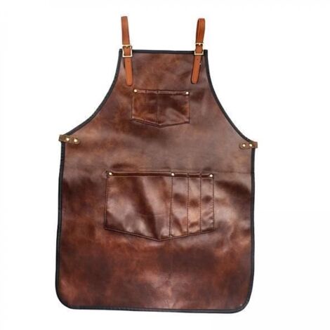 Tablier de Barbier En Cuir PU CrossBack Réglable - Noir - Synthétique - Cuisine (1/4)