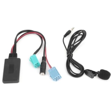 Hililand adaptateur AUX pour Renault Adaptateur AUX-IN stéréo de voiture de câble Audio Bluetooth 6Pin avec Microphone adapté (1/4)