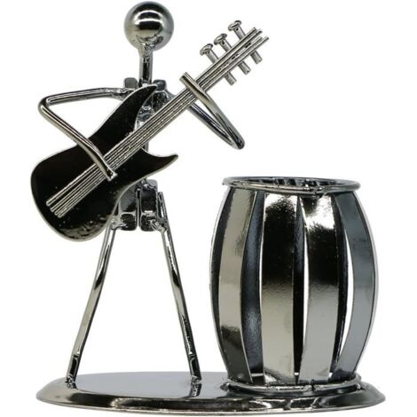 Porte-stylo pour guitare, accessoires de bureau créatifs, porte-crayon en métal polyvalent pour cadeaux (1/5)