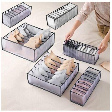 Boîte de rangement pliable pour tiroir à sous-vêtements, 6 pièces (1/5)