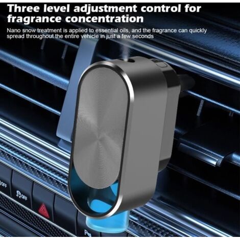 Diffuseur de désodorisant rechargeable de voiture intelligent, avec 4 bouteilles d'huile essentielle océan et 3 modes réglables (1/4)