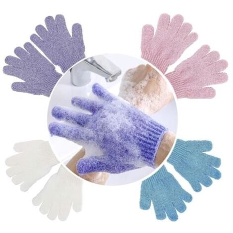 (Violet, Bleu, Blanc, Rose)Gants Exfoliants - Non spécifié - 8 Pièces - Nylon de Haute Qualité - Mixte - Couleurs Variées (1/4)