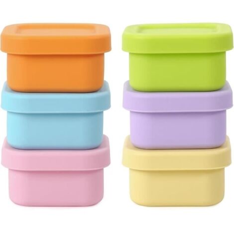 (Coloré)Moule Silicone Bebe de 100ml,Bac Congelation Repas Bebe Réutilisable avec Couvercle Étanche,Micro-Ondes,Congélateur et Lave-vaisselle (1/4)