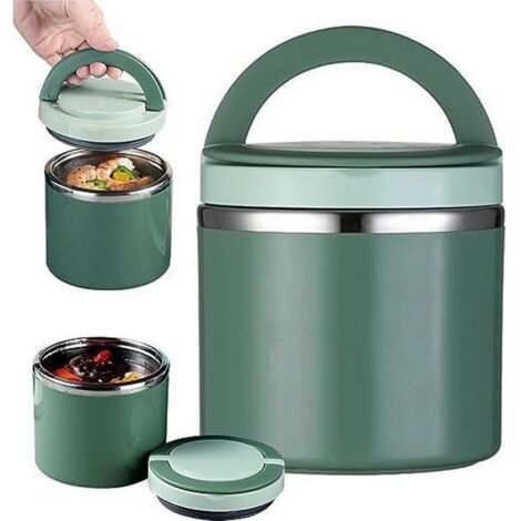 (Vert)Boîte Alimentaire Isotherme - Marque Non Spécifiée - 11.8cm - Acier Inoxydable - Vert - 630ML (1/4)