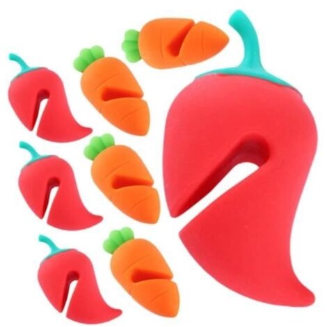 8 Pièces Anti-débordement de couvercle de casserole pince à pot en silicone lève-couvercle de casserole couvercle poele ascenseur (1/4)