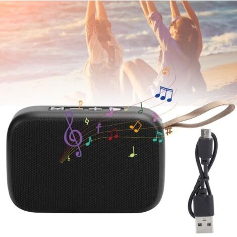 (Noir)Haut-parleur Bluetooth Mini Subwoofer Portable - Radio FM - Connectivité Sans Fil - 3W