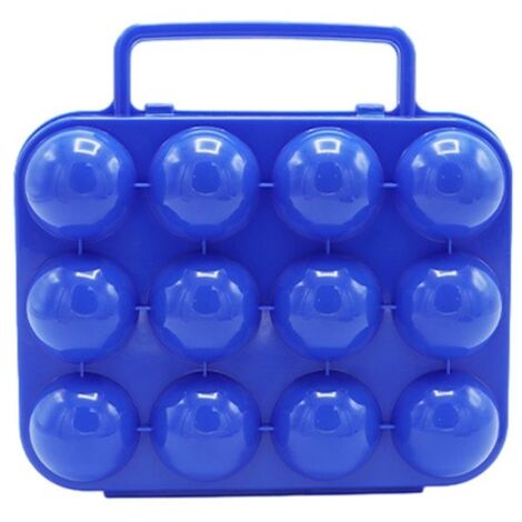 Porte-œufs de camping portable pour 12 œufs, boîte avec poignée de transport, boîte de rangement pour œufs, conteneur, plateau à (1/5)