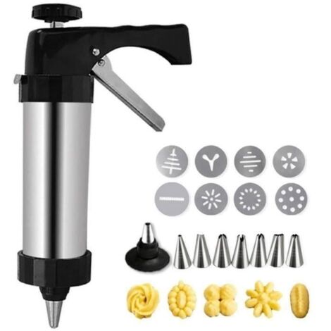 Presse à Biscuits Machine à Biscuits en Acier Inoxydable Biscuit Maker Professionnelle Outils de Décoration de Gâteau 8 Pcs Disques (1/4)