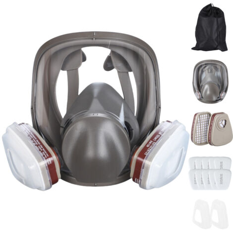 Masque Respiratoire Intégral Avec Filtres , Masque Anti-Poussière En Aérosol De Peinture Réutilisable , Idéal Pour Polissage,Soudure,Graffiti,La Peinture En Aérosol (1/5)