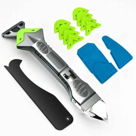 5 en 1 Lisseur Joint Silicone, Nouvelle Mise à Niveau grattoir d'angle de Colle de Verre de calfeutrage, grattoir de coulis d'outil de Finition de Mastic de Silicone