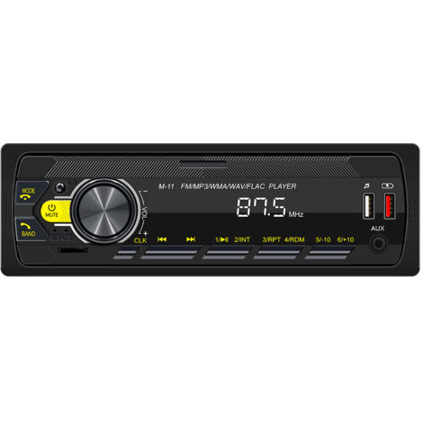 Autoradio Bluetooth 5.0, 7 Couleurs Autoradio avec FM 87.5108MHz Fréquence de Réception, Universels Radio Bluetooth Voiture Supporte USB/AUX/SD/MP3 Lecteur (1/5)