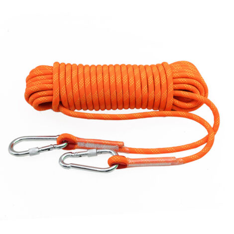 Corde Polyvalente D'ExtéRieur + Serviette à SéChage Rapide, D10mm, Corde en Nylon avec 2 Mousquetons, Poids De Charge 1200kg, Corde De Sauvetage,Alpinisme,Escalade,Camping (1/5)