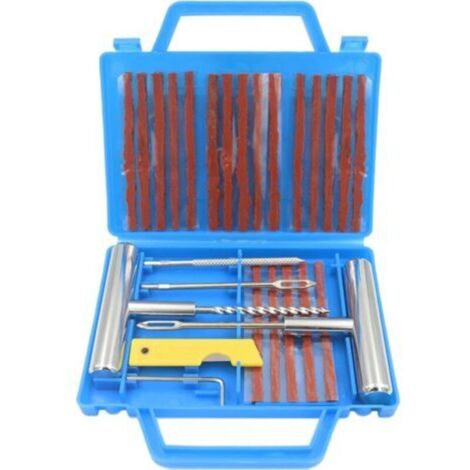 Reparation Pneu Voiture, 27PCS Kit Meche Pneu Voiture, Kit de Réparation de Crevaison, Meche Pneu Crevaison pour Motos, Camions, Camping-Cars, Jeep, Remorque, etc (1/5)