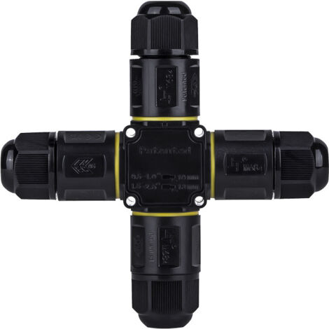 Connecteur de câble étanche IP68 4 voies 2 broches/3 broches/4 broches, pour boîte de jonction externe avec câble ∅6-11 mm, 1 paquet (4 broches) (1/5)