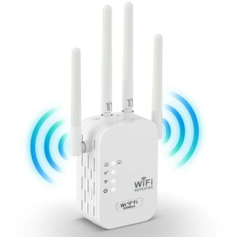 Répéteur WiFi 300 Mbps, amplificateur WiFi 2,4 GHz, amplificateur de signal pour la maison, 4 antennes (1/5)