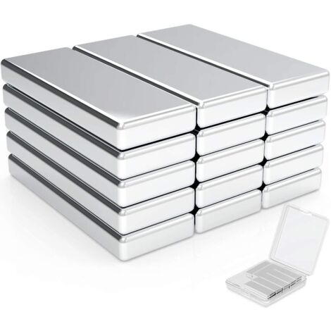 Lot de 25 aimants néodyme rectangulaires 30x10x3mm – Aimants puissants pour fixation sur surfaces métalliques – Résistants à la rouille (1/5)