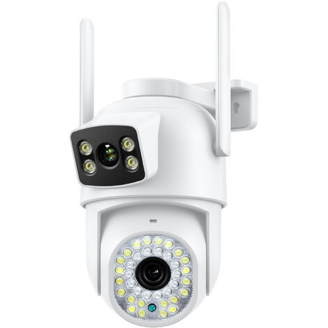 Camera de Surveillance Exterieur 2.5K, Camera Surveillance WiFi Exterieure Double Objectif 2.4Ghz, Détection Humaine, Vision Nocturne Couleur, Audio Bidirectionnel, Stockage SD et Cloud, IP66 (1/5)