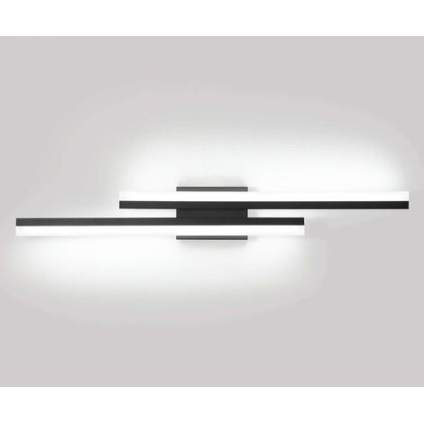 Applique de salle de bain LED en aluminium noir – 16W – Lumière blanche 6000K – 2240 lm – IP44 – Installation facile (1/5)