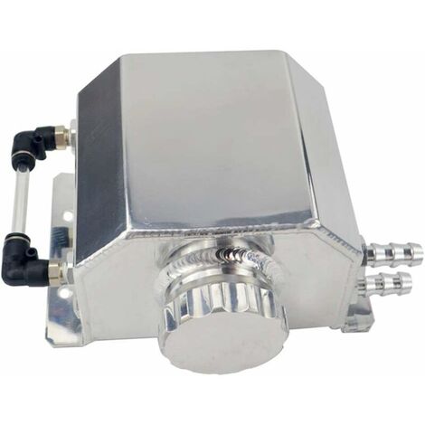 Réservoir d'huile aluminium 1L/2L – Indicateur de niveau facile à lire – Installation standardisée pour voitures – Bouchon de décharge électromagnétique