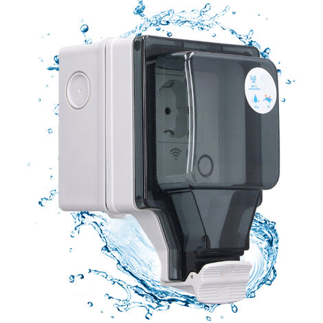 Prise Exterieure Etanche IP66, Extérieur Prise Murale Double Interrupteur Avec Couvercle Clapet pour Jardin, Wifi prise intelligente Type 86 prise UE 110250V SNW-SR (1/5)