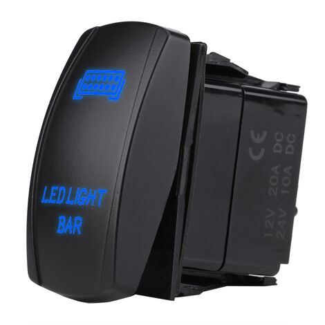 12V 24V tanche 5 Broches Barre Lumineuse LED Interrupteur Bascule SPST On OFF pour Voiture Bateau Camion (Bleu) (1/5)