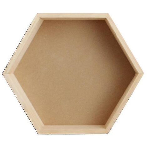 Étagère murale en bois massif présentoir étagère hexagonale en nid d'abeille-14824 cm- (1/5)