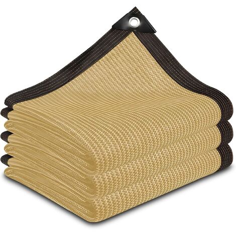 Filet D'Ombrage, 90% Tissu Ombrage Pergola Filet D'ombrage Extérieur, Filet Protection Solaire Tissu D'ombrage pour Pergola, Terrasse, Serre, Poulailler, Plantes - Beige (4x5m) (1/5)