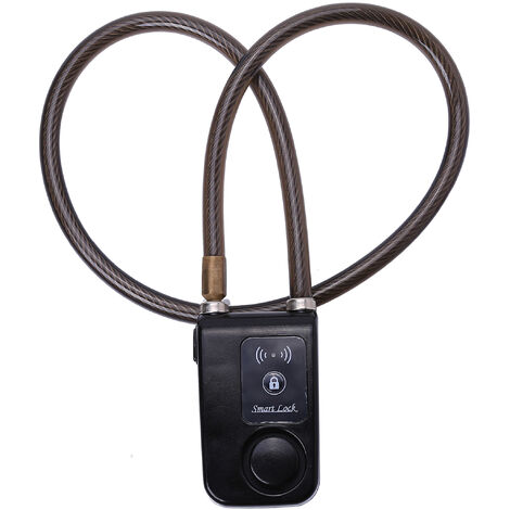 Serrure intelligente Bluetooth, contrle par application, chane d'alarme antivol avec alarme 105dB (noir) (1/4)