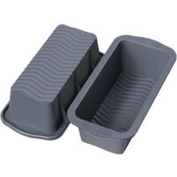 Moule à gâteau,Moule a Cake Silicone,2Pcs Mini Moule à Cake Rectangulaire, Moule a Gâteau Silicone Antiadhésif (21x9.5x6.5cm)