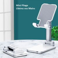 Support Telephone, Support de Téléphone Portable Réglable Ergonomique Pliable, avec Samsung iPad Mini iPhone Tous Les Smartphone
