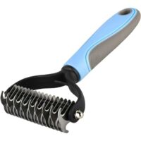 (Gris)Brosse Chien et Chat,Professionnel Peigne Double Lame Démêlante Idéal pour démêler et éliminer les poils morts