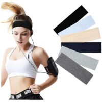 Bandeau Cheveux Femme, 6 Pièces Bandeaux de Sport, Bandeaux de Cheveux Élastique Antidérapant, Bandeau Anti-Transpiration, Bandeaux