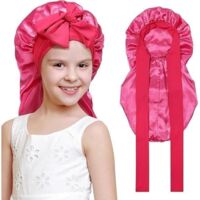 Bonnet à Cheveux pour Fille – Bonnet de Nuit avec élastique en Soie, Bonnet de Nuit, Bonnet en Soie