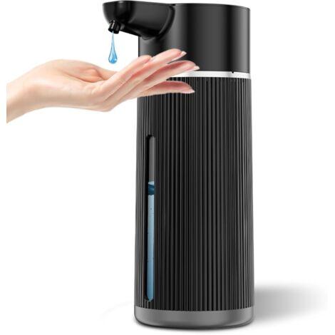 Dispenser di sapone automatico senza contatto, dispenser di sapone per lavastoviglie da 14,2oz/420ml per cucina e bagno, volume regolabile per liquidi densi e fluidi, ricaricabile tramite USB C, nero (1/5)