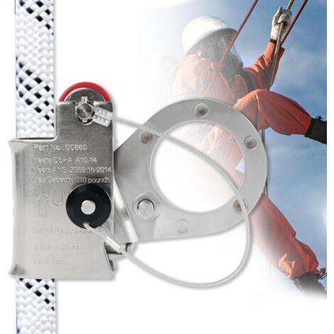 Corda di sicurezza, protezione anticaduta automatica con assorbimento di energia, utilizzata con corda di salvataggio da 5/8" - 3/4", sistema di bloccaggio automatico, conforme ANSI/OSHA (1/5)