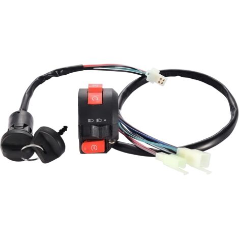 Interruttore di avviamento a 8 fili e 3 funzioni con interruttore a chiave di accensione sostitutivo per scooter ATV e quad a 4 ruote da 50 cc, 70 cc, 90 cc, 110 cc e 125 cc. (1/5)