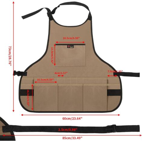 Grembiule da giardino in tessuto Oxford, cintura porta attrezzi da giardino spessa, multifunzionale, impermeabile, resistente all'usura per donne e uomini