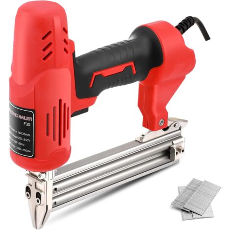 Pistola sparachiodi elettrica, pistola sparachiodi per impieghi gravosi da 28 mm per tappezzeria, progetti fai da te, 300 chiodi inclusi, pistola sparachiodi per lavorazione del legno, decorazione