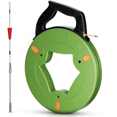 Nastro di sonda per elettricisti da 60 m, tiracavi elettrici da 4 mm, tiracavi con molle guida per l'installazione di cavi elettrici