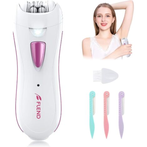 Epilatore elettrico per donna - Epilatore elettrico per donna - Epilatore per viso e corpo - Con rifinitore per sopracciglia con luce LED per viso, ascelle, inguine e