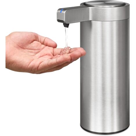 Distributore automatico di sapone in acciaio inox, 270 ml, con sensore, distributore di sapone a infrarossi impermeabile IPX5, ricaricabile tramite USB-C, adatto per cucina e bagno (1/5)
