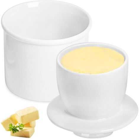 Burriera in ceramica，zangola per burro，Scatola di burro，Burriera，Burriera francese, contenitore per burro, contenitore per burro per frigorifero, contenitore per burro in porcellana