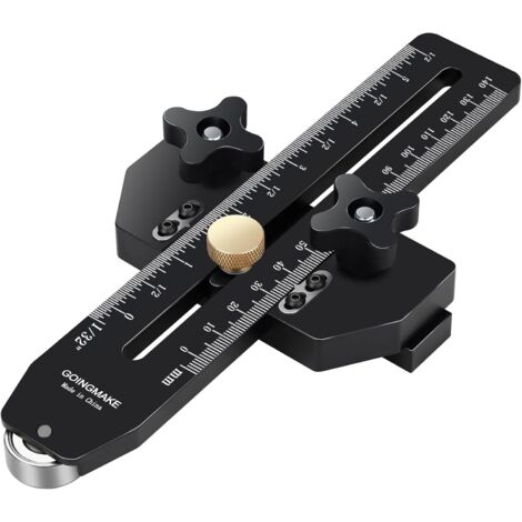 Guida sottile per sega da tavolo per eseguire tagli ripetitivi di strisce sottili e strette. Utensili per la lavorazione del legno. offset a sgancio rapido si adatta a scanalature a T da 3/8" x 3/4"