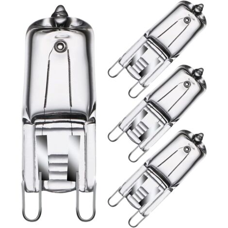 Lampadina alogena per forno G9, 40 W, 230 V, tolleranza 300 °C, confezione da 4