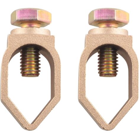 Morsetto per asta di terra in metallo a forma di U da 2 pezzi da 5/8 di pollice, morsetto per parafulmine in rame, accessori per interramento diretto per sistema di messa a terra elettrica