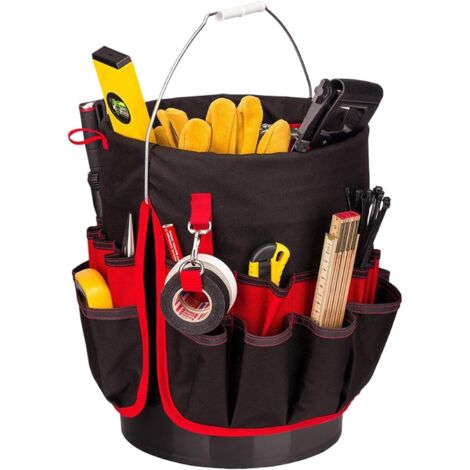 Organizer per utensili a secchio, organizer per borsa portautensili a secchio, organizer per utensili da giardino, contenitore pieghevole per utensili, borsa portautensili multifunzionale con cintura