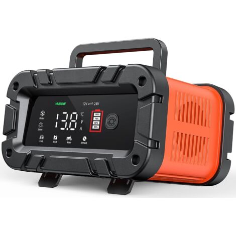 Caricabatterie intelligente da 12 V/24 V, caricabatteria per auto con riparazione automatica e schermo LCD, caricabatteria di manutenzione per auto, moto, camion, AGM, Gel, SLA, 10 A