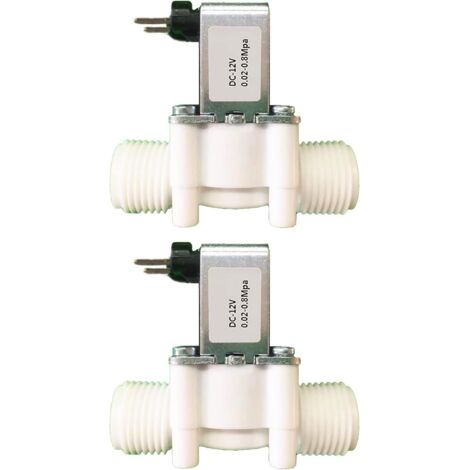 Set di 2 elettrovalvole 12V DC 12V NC per alimentazione idrica, filettatura maschio Quad G1/2 pressione