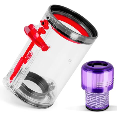 Contenitore per la polvere di ricambio per Dyson V11 V15 Torque Drive Animal Complete V15 Extra V15S Underwater Detect SV22 SV15 SV14, grande contenitore per la polvere dell'aspirapolvere, con filtro (1/5)